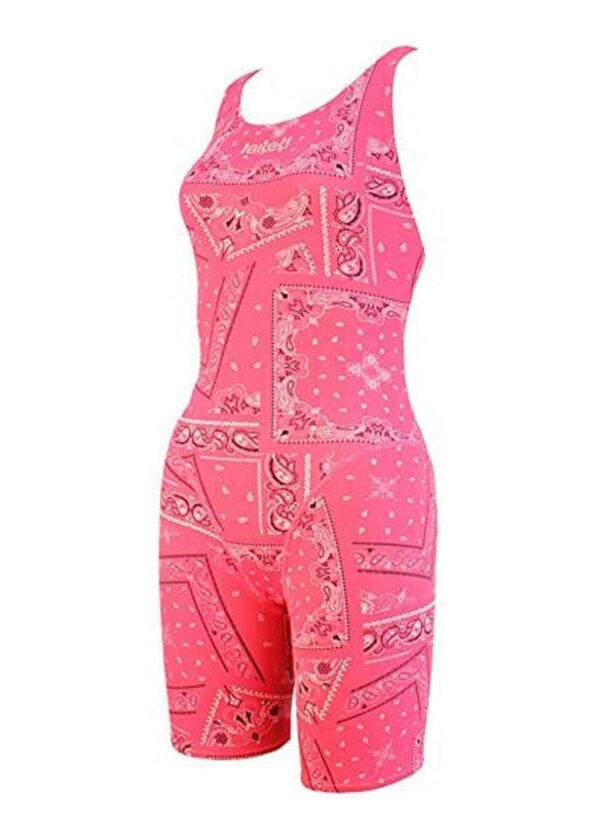 Jaked Girls Open Back Bandanas Kneesuit - Pink / Black-0