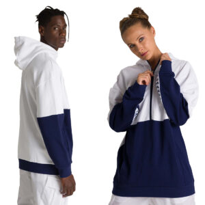 Arena Team 1/2 Zip Hooded Sweater - Navy Blue/ White-0