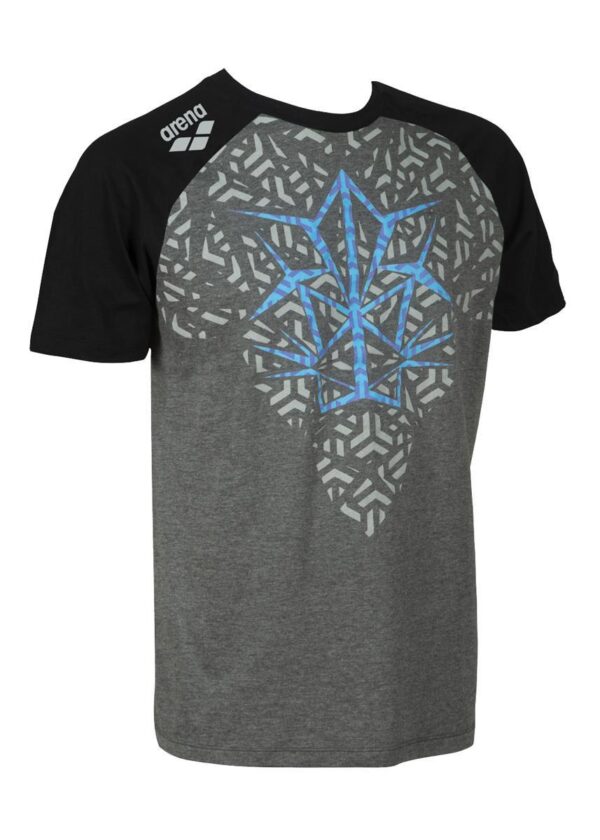 Arena Bishamon Raglan T-Shirt - Dark Grey Melange/ Black-0