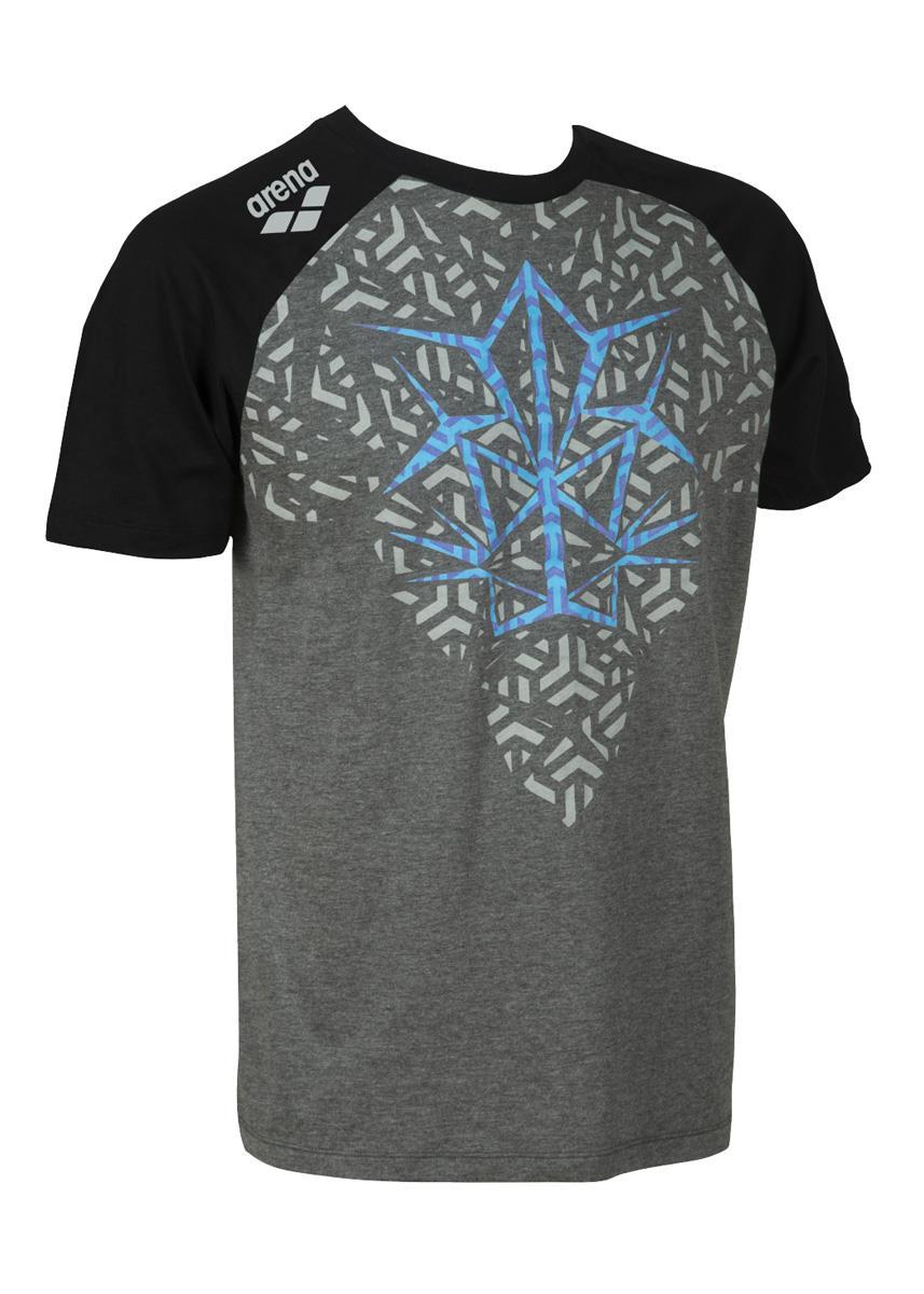 Arena Bishamon Raglan T-Shirt - Dark Grey Melange/ Black-0