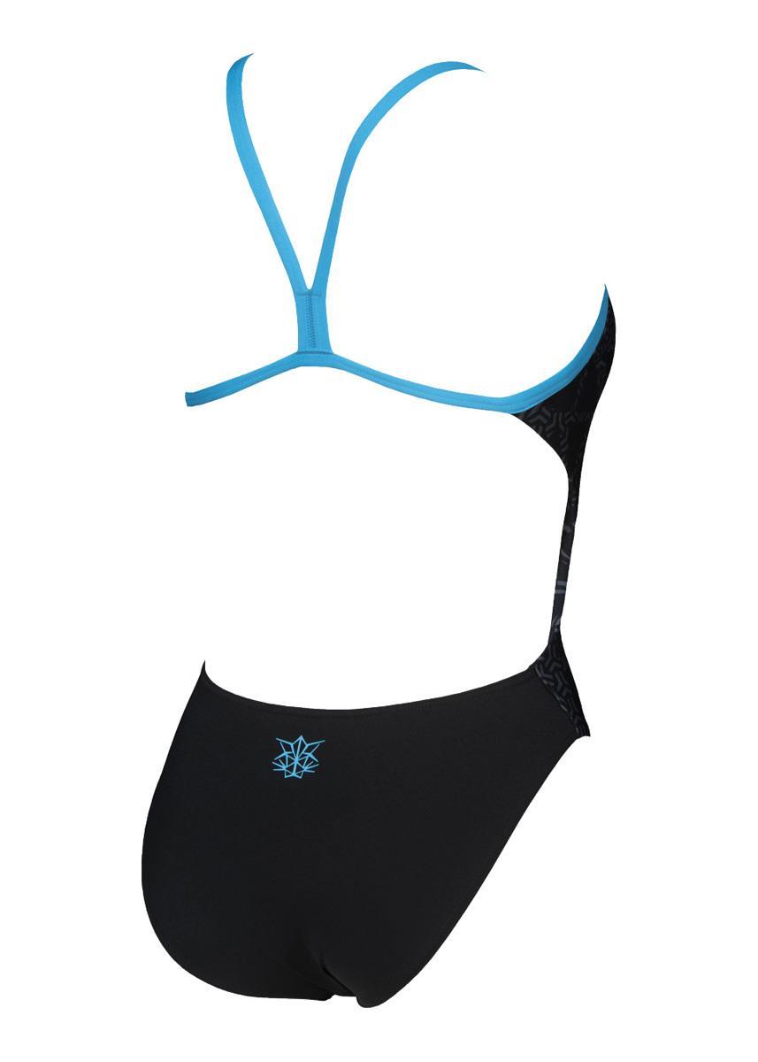 Arena Girl's Bishamon Challenge Back One Piece - Black/ Turquoise-546828