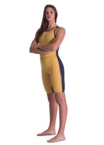 Akron Women's Viper Open Back Kneesuit - Yellow/ Violet