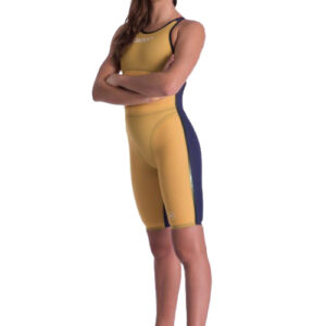 Akron Women's Viper Open Back Kneesuit - Yellow/ Violet-0