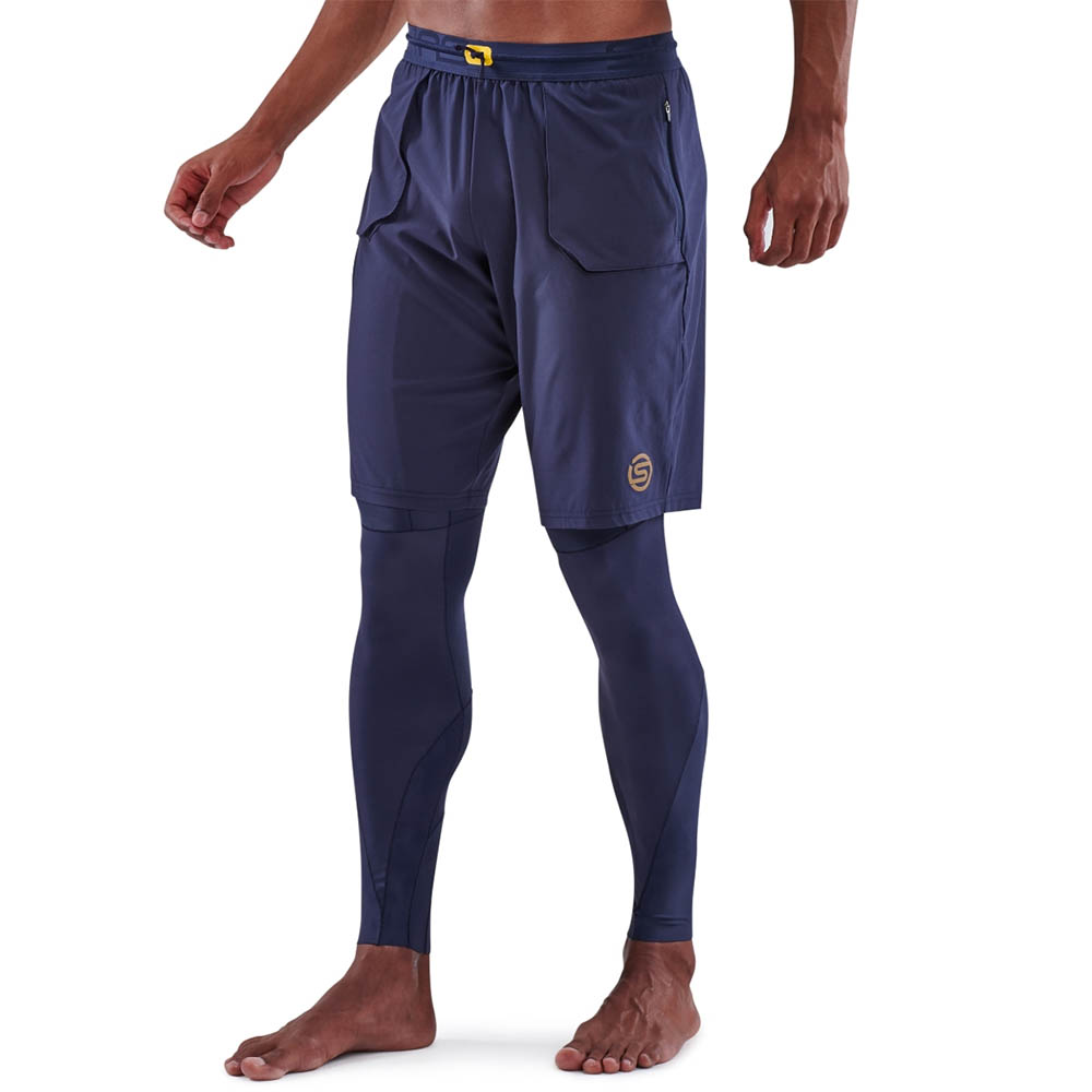 SKINS Series-5 Men's T&R Long Tights - Navy Blue-547767