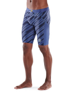 SKINS Series-3 Mens Half Tights - Blue Geo