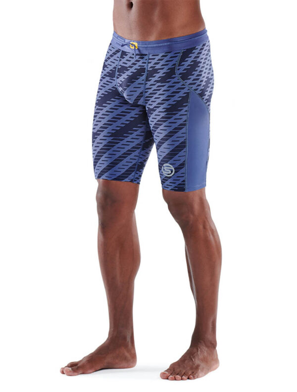 SKINS Series-3 Mens Half Tights - Blue Geo-0
