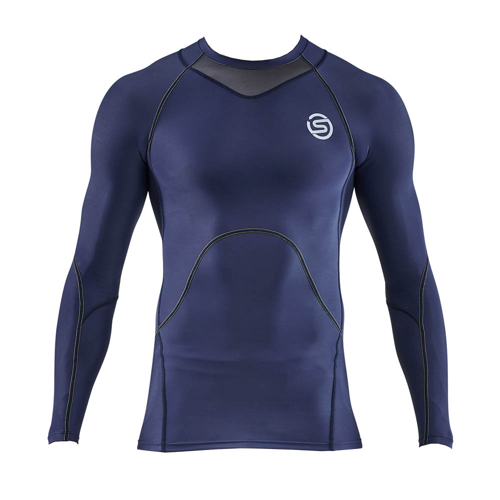 SKINS Series-3 Mens Long Sleeve Top - Navy Blue-547884