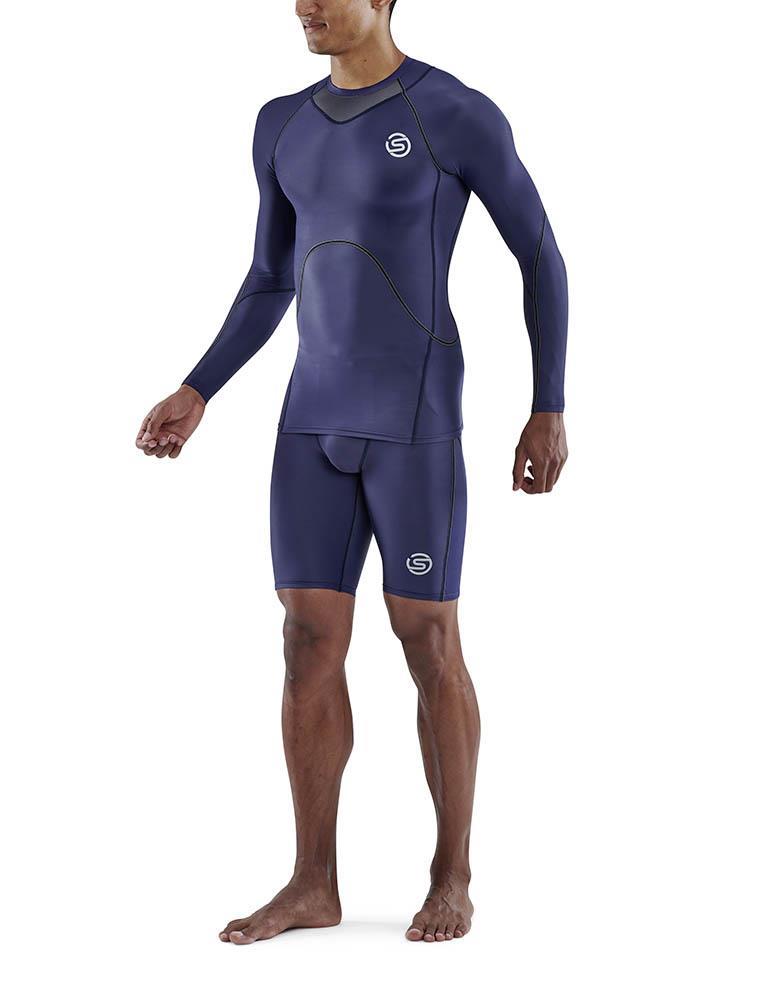 SKINS Series-3 Mens Long Sleeve Top - Navy Blue-547856