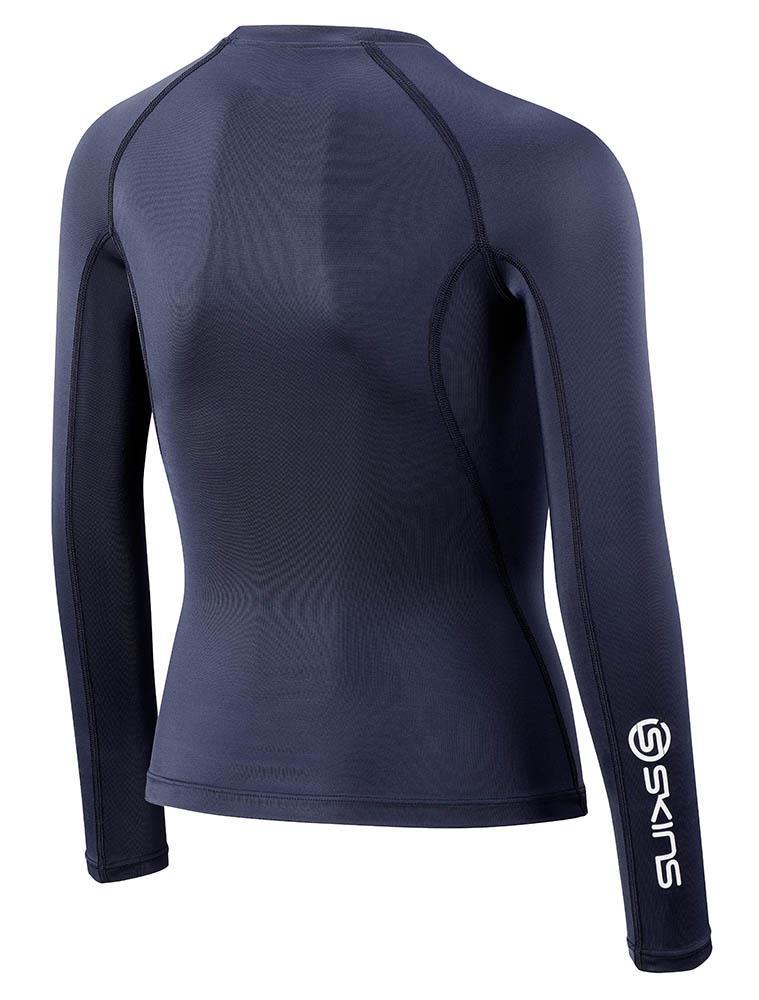 SKINS Series-1 Youth Long Sleeve Top - Navy Blue-brand