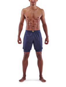 SKINS Series-3 Mens Superpose Half Tights - Navy Blue