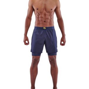 SKINS Series-3 Mens Superpose Half Tights - Navy Blue-0