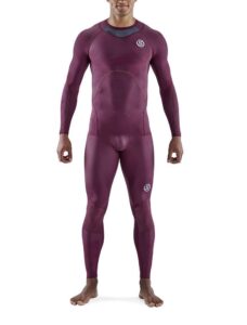 SKINS Series-3 Mens Long Sleeve Top - Burgundy