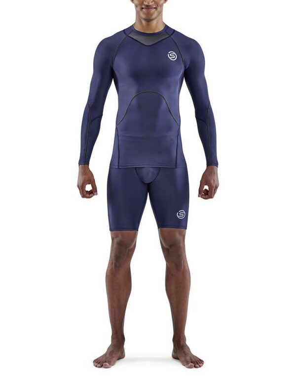 SKINS Series-3 Mens Long Sleeve Top - Navy Blue-0