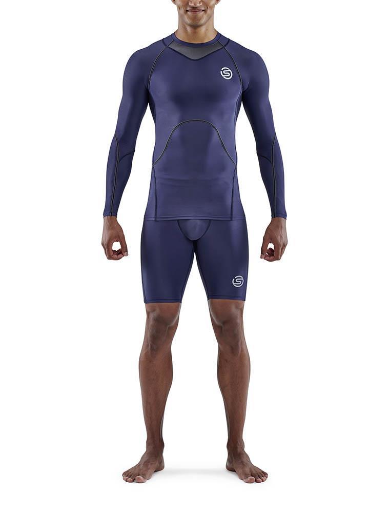 SKINS Series-3 Mens Long Sleeve Top - Navy Blue-0