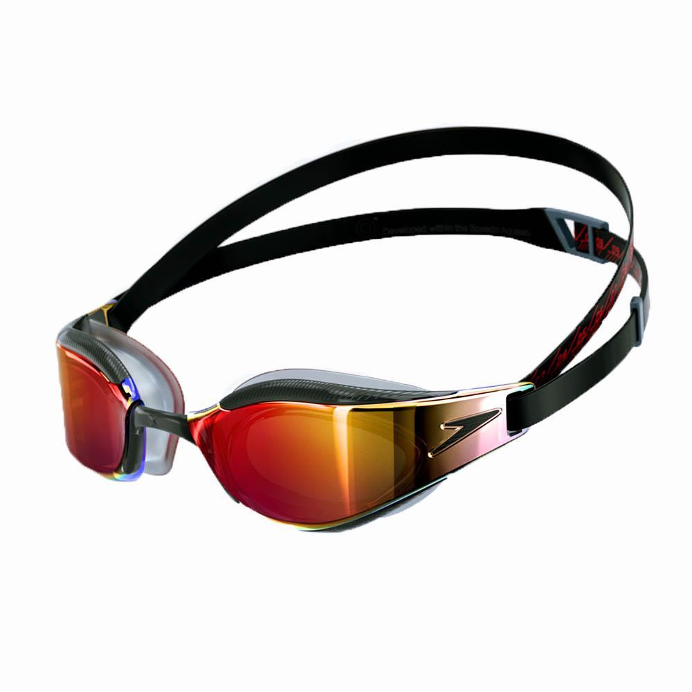 Speedo Fastskin Hyper Elite Mirror Goggles - Black / Oxid Grey / Fire Gold-0