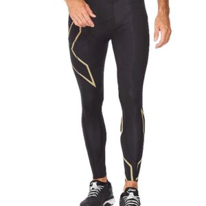 2XU Men's Light Speed Compression Tights - Black/ Gold-0
