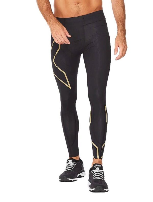 2XU Men's Light Speed Compression Tights - Black/ Gold-0
