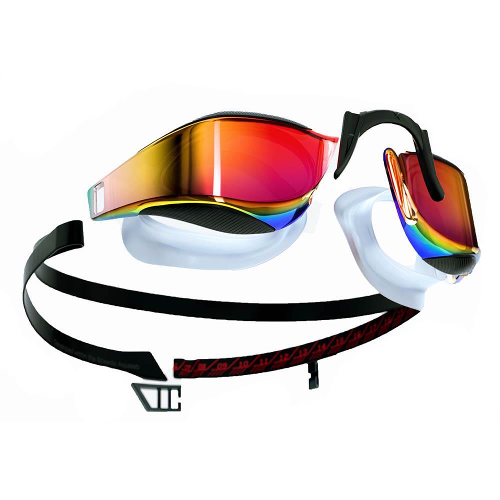 Speedo Fastskin Hyper Elite Mirror Goggles - Black / Oxid Grey / Fire Gold-547607