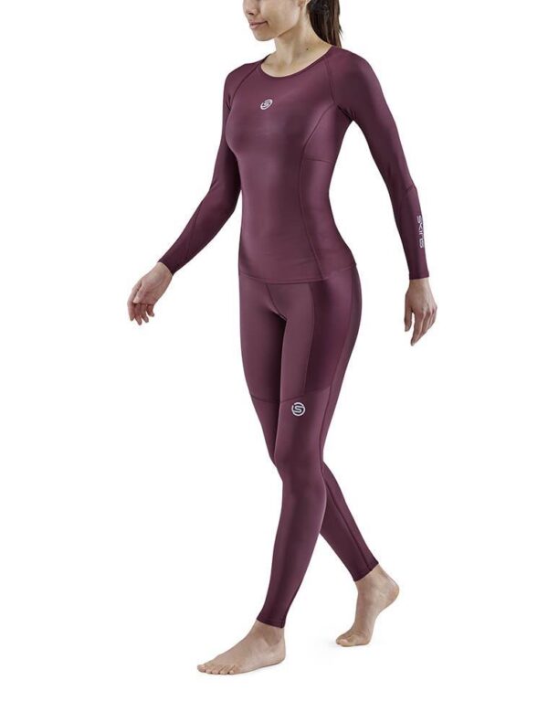 SKINS Series-3 Womens Long Sleeve Top - Burgundy-0