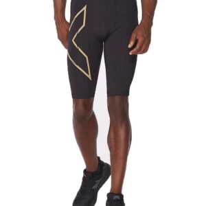 2XU Men's Light Speed Compression Shorts - Black/ Gold-0
