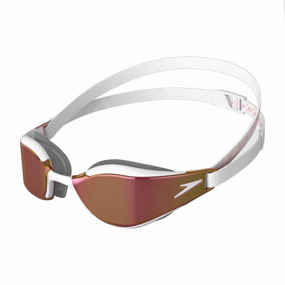 Speedo Fastskin Hyper Elite Mirror Goggles - White / Oxid Grey / Rose Gold