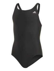 Adidas Girl's Solid Fitness Swimsuit - Black