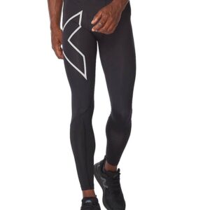 2XU Men's Aero Vent Compression Tights - Black / Silver Reflective-0
