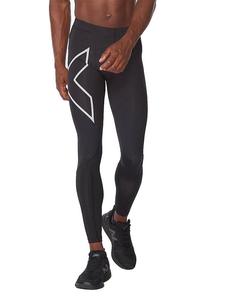 2XU Men's Aero Vent Compression Tights - Black / Silver Reflective-0