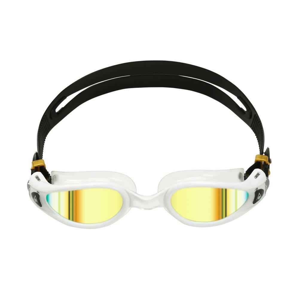 Aquasphere Kaiman Exo Gold Titanium Mirrored Goggles - White/ Clear-548544