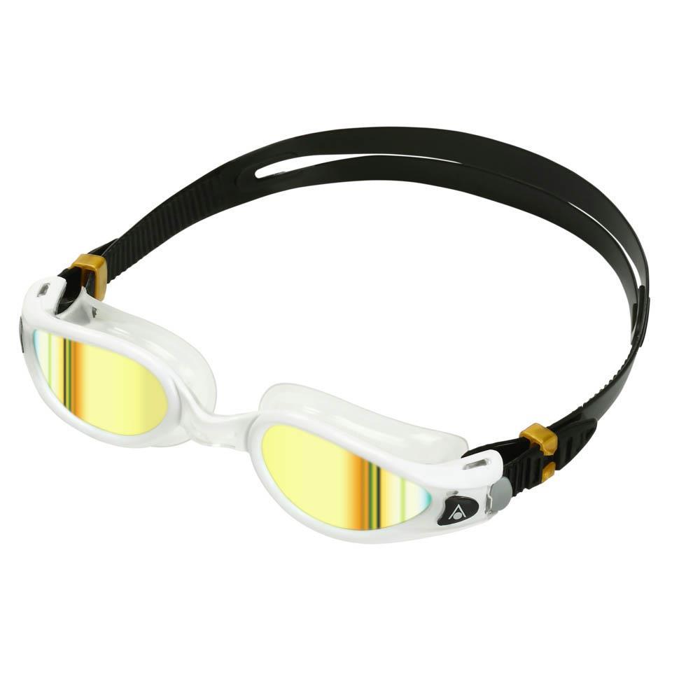 Aquasphere Kaiman Exo Gold Titanium Mirrored Goggles - White/ Clear-0