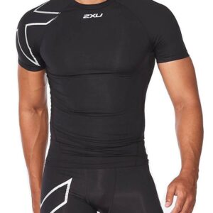 2XU Men's Core Compression Short Sleeve Top - Black / Silver-0