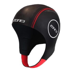Zone3 Neoprene Swim Cap - Black/ Red-0