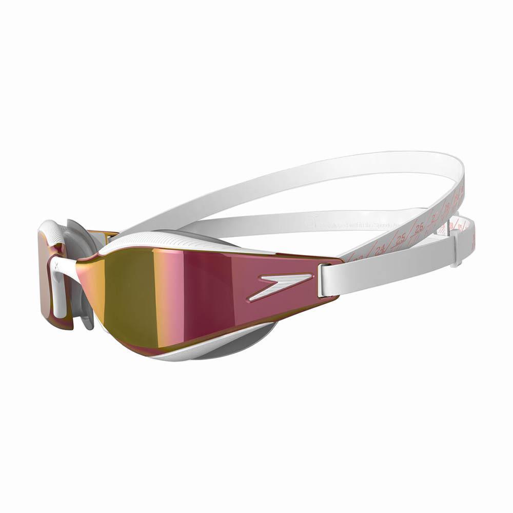 Speedo Fastskin Hyper Elite Mirror Goggles - White / Oxid Grey / Rose Gold