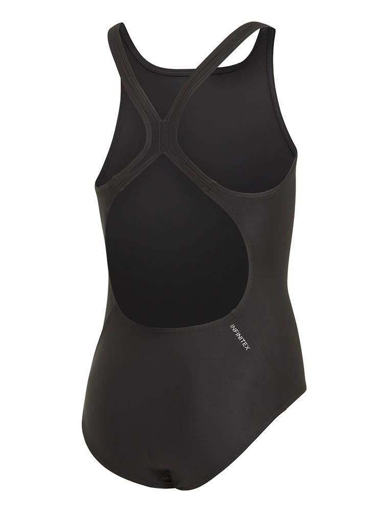 Adidas Girl's Solid Fitness Swimsuit - Black-brand