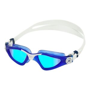 Aquasphere Kayenne Blue Titanium Mirrored Goggles - Dark Blue/ White-0