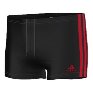 Adidas Boys 3-Stripes Swim Shorts - Black / Scarlet-0