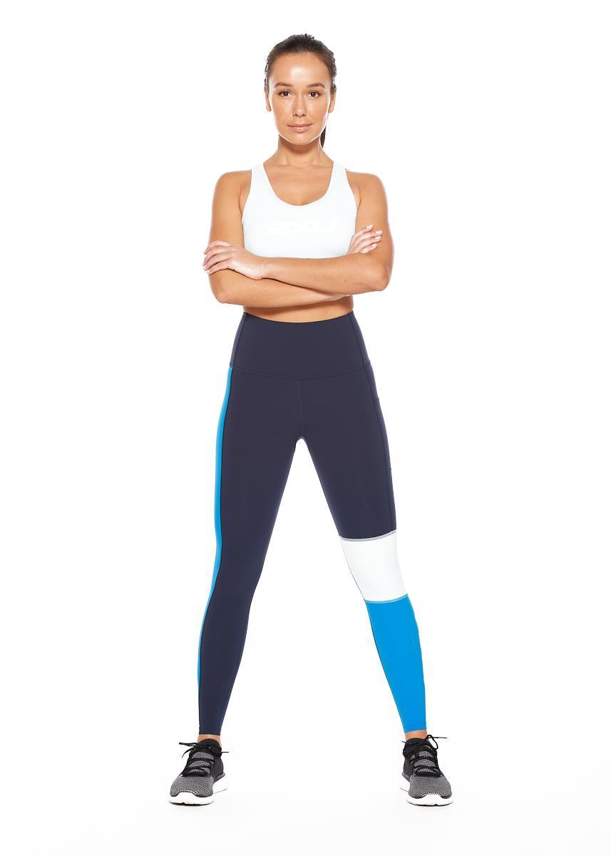 2XU Women's Form Block Hi-Rise Compression Tights - Midnight/ White-0