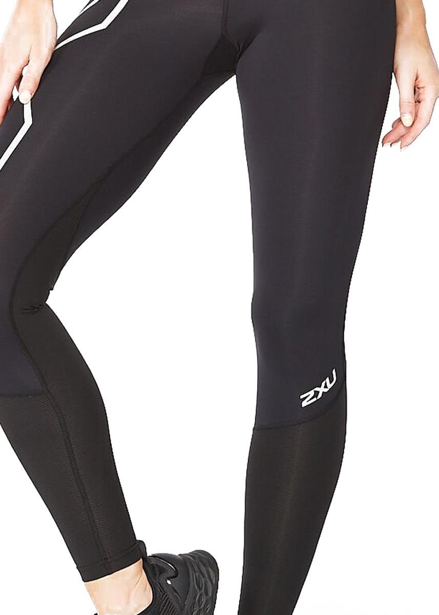 2XU Women's Aero Vent Mid-Rise Compression Tights - Black/ Silver Reflective-548978