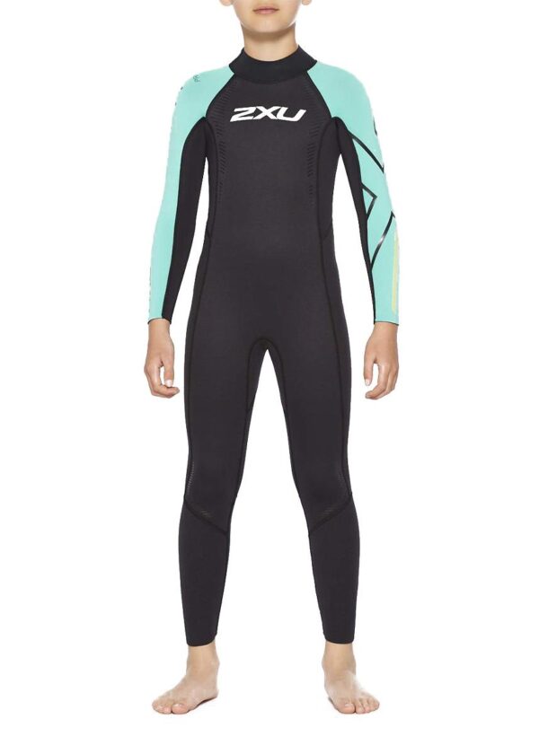 2XU Youth Propel Wetsuit - Black/ Oasis-0