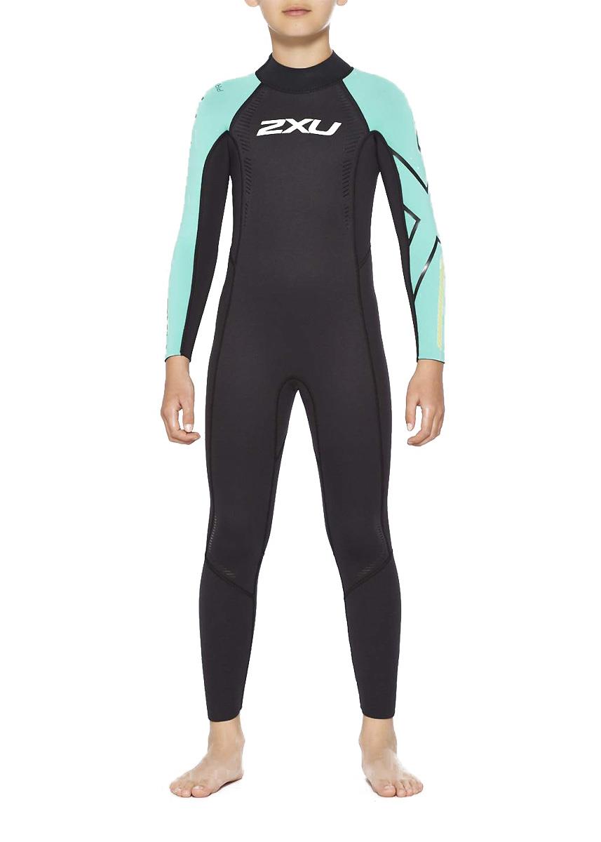 2XU Youth Propel Wetsuit - Black/ Oasis-0