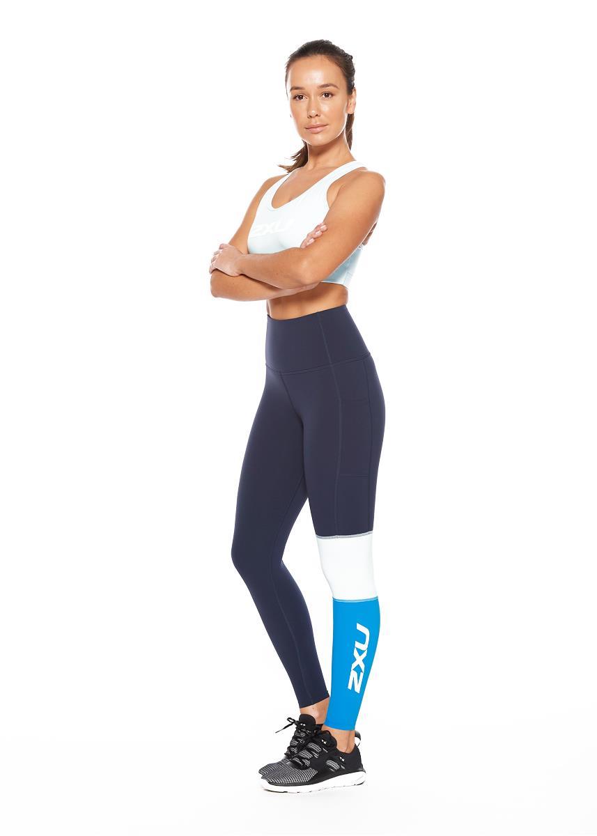 2XU Women's Form Block Hi-Rise Compression Tights - Midnight/ White-548974