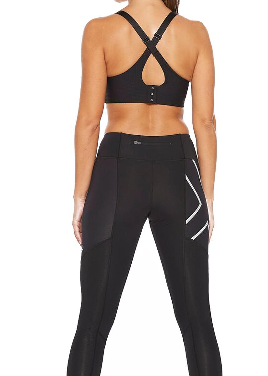 2XU Women's Aero Vent Mid-Rise Compression Tights - Black/ Silver Reflective-brand