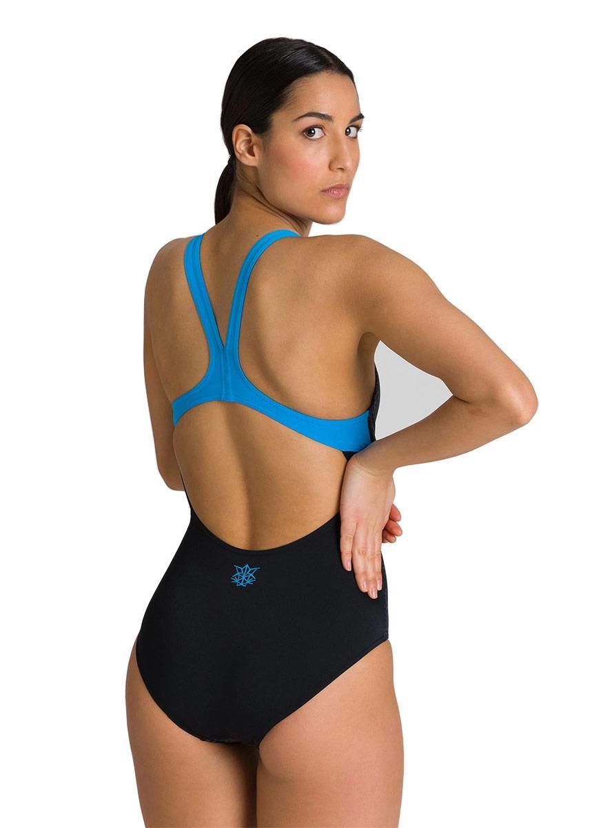 Arena Women's Bishamon Pro Back One Piece Swimsuit - Black/ Turquoise-549677