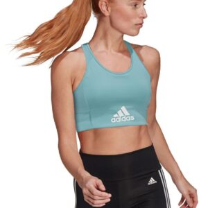 Adidas Women's Aeroready Designed 2 Move Logo Padded Sports Bra Top - Mint