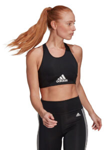 Adidas Women's Aeroready Designed 2 Move Logo Padded Sports Bra Top - Black