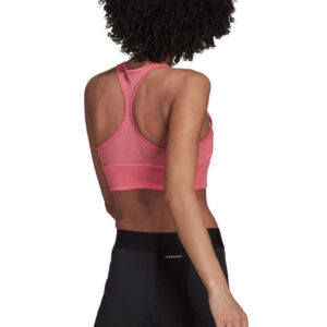 Adidas Women’s Aeroready Designed 2 Move Logo Padded Sports Bra Top – Rose