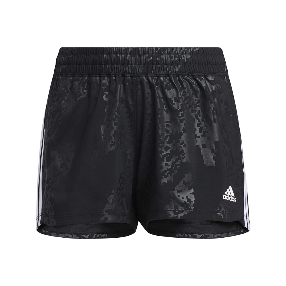Adidas Women's Pacer 3 Stripe Camo Shorts - Black-552115