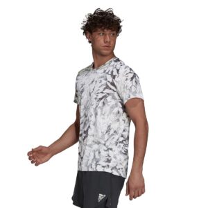 Adidas Men's Fast All Over Print T-Shirt - Grey/ White-0