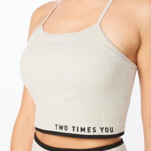 2XU Women's Engineered Longline Crop - Oatmeal-0