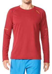 2XU Men's Aero Long Sleeve T-Shirt - Rhubarb